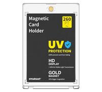 HYARUAT 260PT Magnetic Card Holders for Patch Cards, 1 Pack Clear One-Touch | UV Protecion Display Cases with Gold Magnet for Extra Thick TCG & Sports & Trading Cards, Relic, Memorabilia, Booklet Cards
