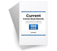 HYARUAT Current Comic Book Boards - Pack of 100, Acid Free White Cardboard, 24pt, Precision Cut for Current Comic Bags, Ideal for Storage & Archiving