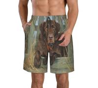 Hyaszst Beach Pants Breathable Shorts Quick-Drying Shorts Swimming Trunks Drawstring Casual Pants,Labrador Dog Lab Chocolate,As Shown,S