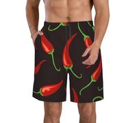 Hyaszst Beach Pants Breathable Shorts Quick-Drying Shorts Swimming Trunks Drawstring Casual Pants,Red Chilli,As Shown,XL