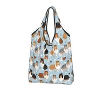 Hyaszst Shoulder Bags HandBags Fold eco-friendly Shopping Bags,Rough Collie Paws And Bones