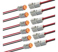 HYAT 14 AWG 2 Pin DT Connector Waterproof Automotive Electrical Connector, Male and Female Way Auto Electrical Wire Connectors Harness for Car Truck Boat Motorcycle Trike Caravan - 6 Pack