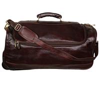 HYATT Leather Accessories 23" Inch Softsided Duffel Trolley Bag Cabin Size L-58 x H-36 x W-26.5 cm Weight 2 KG'S, Brown, 23 INCH, Travel Accessories, Brown, 23 INCH, Travel Accessories
