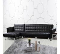 hyattsville pu leather corner sofa bed in black