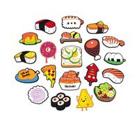 HYB KUAJI Cute Food Shoe Charms | PVC Flat Decoration | 20-Pack Set