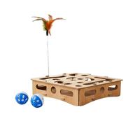 HYBEW Cognitive Development Cats Puzzles Toy Natural Wood Design Interactively Hide Seek Game For Playing Auto Play Cats Anxieties Relief Toy