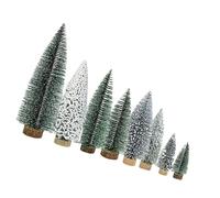 HYBEW Pack Of 8 Tiny Christmas Forests Artificial Christmas Garnishes Multiple Measurements Wood Polystyrene Substance For Telecommute Party Office Christmass Tree Set