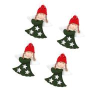 HYBEW Set Of 4 Christmas Doll Wing Hanging Decorations Unique Wing Polyester Pendant For Indoor Holiday Festival Accessory Polyester Angel Christmas Tree Ornaments