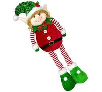 HYBEW Stretchable Santa Figure Christmas Decoration Stuffed Plush Doll Height Adjustable For Living Room Bedroom Holiday Party Space Saving Holiday Stretch Doll