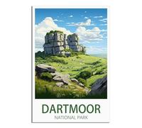 HYBFQXELL Dartmoor National Park Vintage Travel Poster 12x18inch(30x45cm) Canvas Art Posters And Wall Art Pictures Prints Modern Family Bedroom Decor Posters