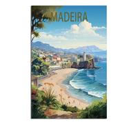 HYBFQXELL Madeira Portugal Lake Vintage Travel Poster Landscape 08x12inch(20x30cm) Canvas Art Posters And Wall Art Pictures Prints Modern Family Bedroom Decor Posters