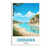 HYBFQXELL Okinawa Japan Lake Vintage Travel Poster Landscape 08x12inch(20x30cm) Canvas Art Posters And Wall Art Pictures Prints Modern Family Bedroom Decor Posters