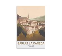 HYBFQXELL Sarlat La Caneda France Vintage Travel Poster 12x18inch(30x45cm) Canvas Picture Prints Wall Art