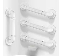 Hybodies Enhanced Bathroom Grab Bars (4-Pack, 13") | Non-Slip White Stainless Steel Shower Hand Rails | Heavy-Duty 660lb Support for Seniors & Mobility Aid | Easy Clean & Rust-Proof