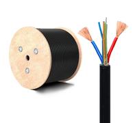 Hybrid Cable-1.1mm Steel Wire + Upgraded Core & Thick Armored Steel Tape Protection For Stable Signal & Power Transmission -for Underground Wiring, Security Monitoring, Data Center(30FT,4C+3*1.5mm²)