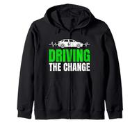Hybrid Car DRIVING THE CHANGE FUNNY Elektrocar Zip Hoodie