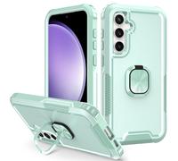 Hybrid Case for Samsung Galaxy A15 with Finger Ring Holder Full-Body Rugged Shockproof Heavy Duty Advanced Protective Cover Kickstand Bumper Phone Case for Samsung Galaxy A15 5G / 4G Mint Green