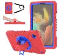 Hybrid Case for Samsung Galaxy Tab A11 2025/ Galaxy Tab A9 2023 8.7-inch for Kids 360 Full Body Protective Stand Case with Hand Shoulder Strap Red/Blue