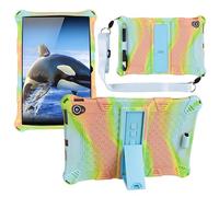 Hybrid Case, Universal Silicone Case for 10.1 inch tablet, Colorful Purple Case for P30HD、M40 SE with Pen Shoulder Strap