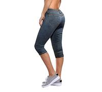 Hybrid & Co. Women's 17 inch Butt Lift Super Comfy Stretch Denim Capri Jeans - Blue - 5