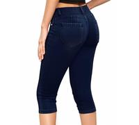 Hybrid & CO. Women's Butt Lift Super Comfy Stretch Denim Capri Jeans