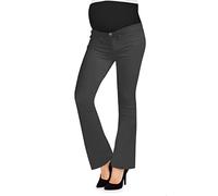 Hybrid & Company Super Comfy Stretch Women's Maternity Bootcut Jeans with Real Pockets, Cds-charcoal, XL