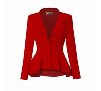 HyBrid & Company Women Double Notch Lapel Sharp Shoulder Pad Office Blazer