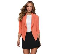 Hybrid & Company Womens Casual Work Office Open Front Blazer JK1133 NEON Coral XLarge