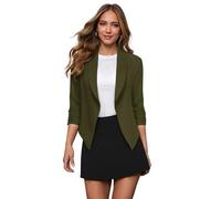 Hybrid & Company Womens Casual Work Office Open Front Blazer JK1133 Olive Medium