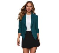 Hybrid & Company Womens Casual Work Office Open Front Blazer JK1133 Teal M