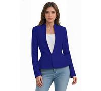Hybrid & Company Women's Nylon Ponte Blazer, Jk1135-royal, M