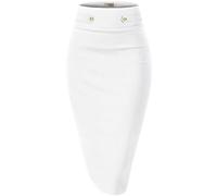Hybrid & Company Womens Pencil Skirt for Office Wear KSK45006 1073T White L