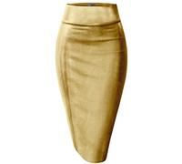 Hybrid & Company Womens Pencil Skirt, Gold, M