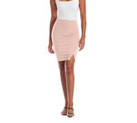 Hybrid & Company Women's Pencil Skirt Premium Ponte Basic Solid Stretch Above Knee Side Slit, Ksk45012-1073t-peach, L