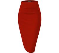 Hybrid & Company Womens Premium Stretch Office Pencil Skirt KSK45002 RED XLarge