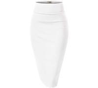 Hybrid & Company Womens Premium Stretch Office Pencil Skirt KSK45002 White Large