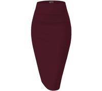 Hybrid & Company Womens Premium Stretch Office Pencil Skirt KSK45002 Wine Medium