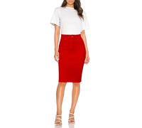 Hybrid & Company Women's Super comfy Ultra Stretch Skirt Knee Length with Pockets, Sk44876-red, 10