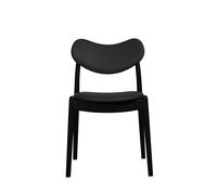 Hybrid Dining Chair Upholstered Black Lacquered Oak/ Black Leather