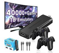 Hybrid DVB T2 Retro Game Stick,Dual System Video Game Console,Built-in 40000+ Games,18 Emulators,1080P Output Dual Wireless Controllers,Emulator Console for Digital TV,Digital STB,Games STB,Plug&Play