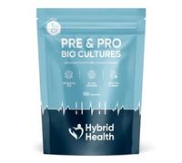 Hybrid Health Pre & Pro-Bio Cultures - 2 Months Supply, 100 Billion CFU, 20 Live Cultures with Fibres, Multi-Strain Daily Pro Bio Cultures for Men & Women, Vegan