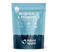 Hybrid Health Probiotics + Prebiotics Supplement - 100 Billion CFU Probiotics, 60 Vegan Capsules, 20 Probiotic Live Culture Strains, Probiotics for Women & Men