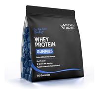 Hybrid Health Whey Protein Gummies - 12g Protein Per Serving, 60 Gummies, Natural Blueberry Flavour, Sugar-Free, High Protein for Muscle Growth & Maintenance
