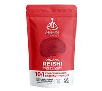 HYBRID HERBS - Organic REISHI Mushroom Powder 10X Strength - Natural Supplement for Immunity, Skin, Calm & Sleep Support with Beta Glucans & Terpenes | HIGH Potency 10:1 Extract - 56 Serving (56g)