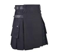 Hybrid Kilt for Women - Stylish Women's Kilt with Adjustable Closure- Acrylic Fabric Tartan Skirt for Comfort and Durability, Black Watch, 36