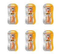 Hybrid Men's Razor with 6 Replacement Cartridges, 3 Blade Shaver, Pack of 6