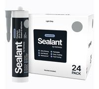 Hemway - Construction All-In-One Hybrid Polymer Sealant & Adhesive - Light Grey | Anti-Mould, Waterproof & Paintable | 300 ml (24 Pack)