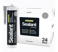 Hemway 300 ml Light Grey Hybrid Polymer Sealant | Odourless & Sanitary Anti-Mould Adhesive | Waterproof & Suitable For Use in Kitchen, Bathroom & Around Bath, Shower & Toilet | Easy To Use - 24 Pack