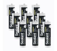 Hemway 300 ml Bright White Hybrid Polymer Sealant | Odourless & Sanitary Anti-Mould Adhesive | Waterproof & Suitable For Use in Kitchen, Bathroom & Around Bath, Shower & Toilet | Easy To Use - 9 Pack