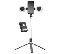 Hybrid Selfie Stick Tripod with 2 Lights Cell Phone Holder, Most Smartphone